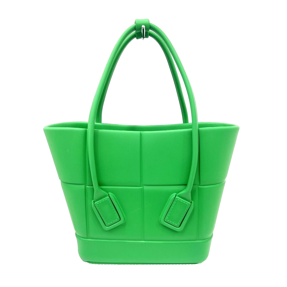 Bottega Veneta The Arco Rubber Handbag Tote Mini Green